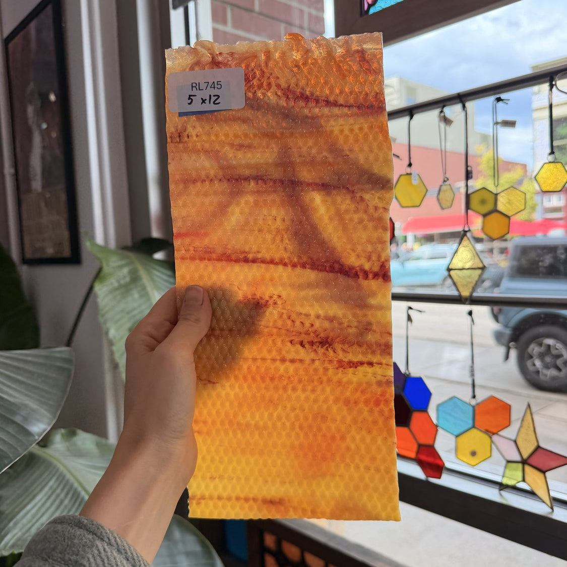 Corn White, Yellow, with Orange Textured Youghiogheny Sheet Glass