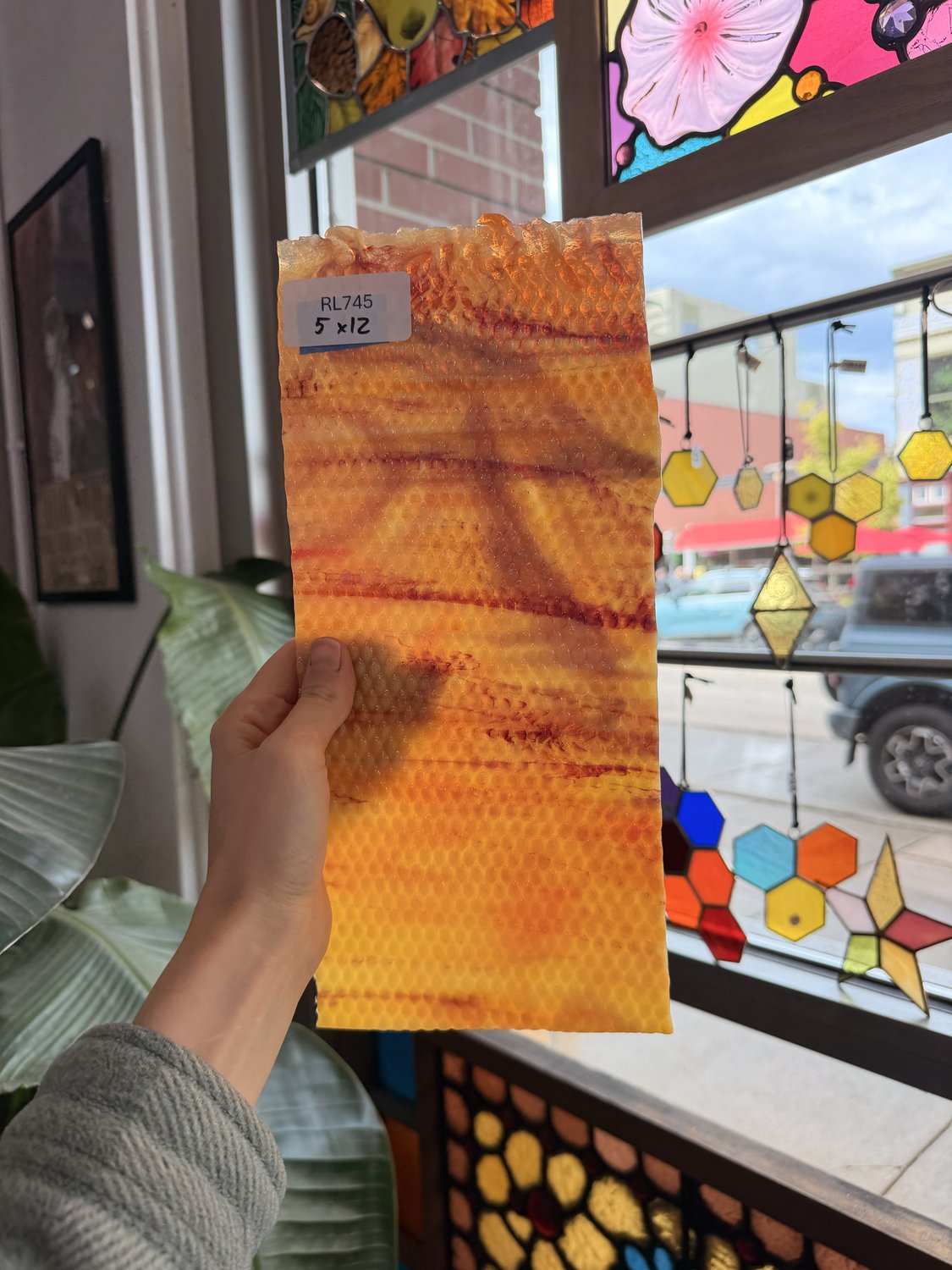Corn White, Yellow, with Orange Textured Youghiogheny Sheet Glass