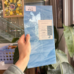 South Beach Blue White Wispy Oceanside Sheet Glass Fusible 96 COE