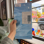South Beach Blue White Wispy Oceanside Sheet Glass Fusible 96 COE