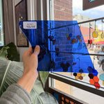 Dark Blue Transparent Mouth Blown Lamberts Sheet Glass