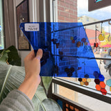 Dark Blue Transparent Mouth Blown Lamberts Sheet Glass