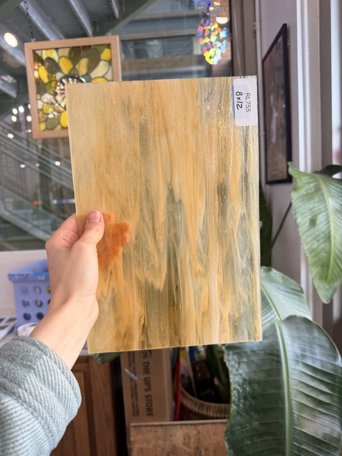 Amber Clear Whispy Wissmach Sheet Glass – RL755