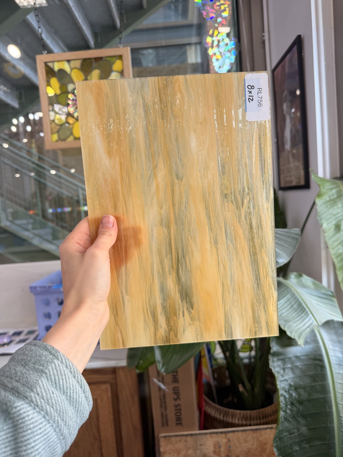 Amber Clear Whispy Wissmach Sheet Glass – RL756