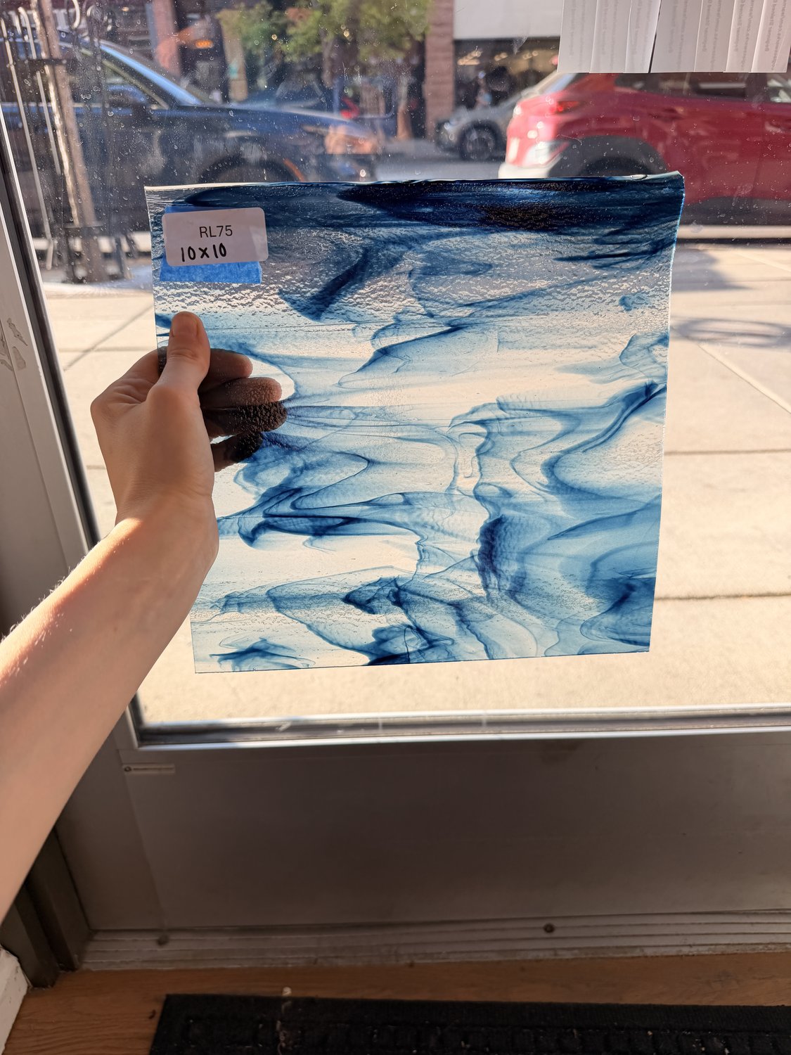 Clear & Blue Aventurine Bullseye Sheet Glass Fusible 90 COE (002140-0030-F)