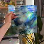 Clear & Blue Aventurine Bullseye Sheet Glass Fusible 90 COE (002140-0030-F)