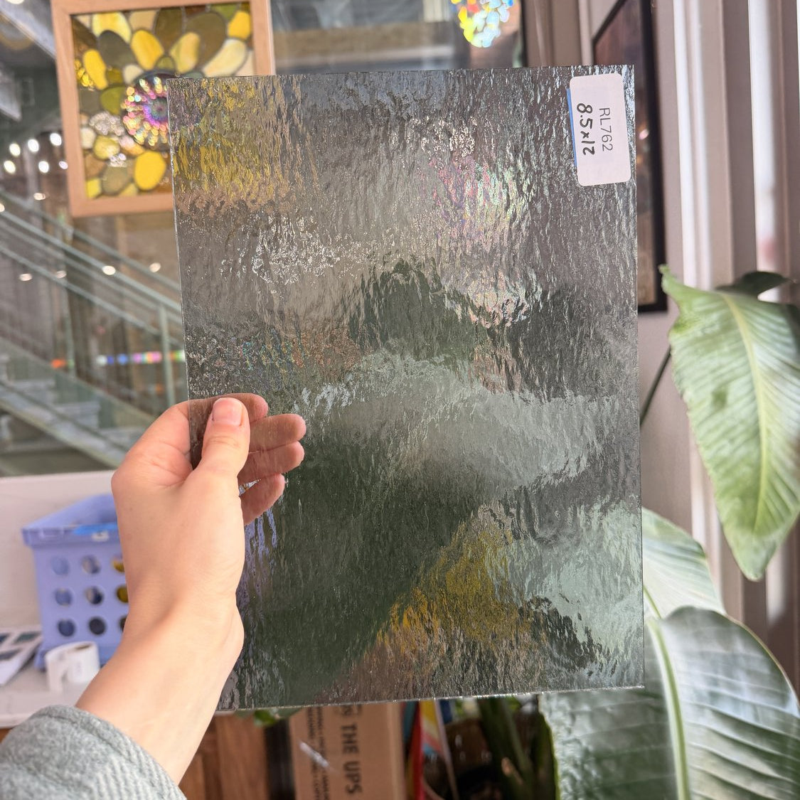 Gray Transparent Oceanside Rough Rolled Sheet Glass Fusible 96 COE