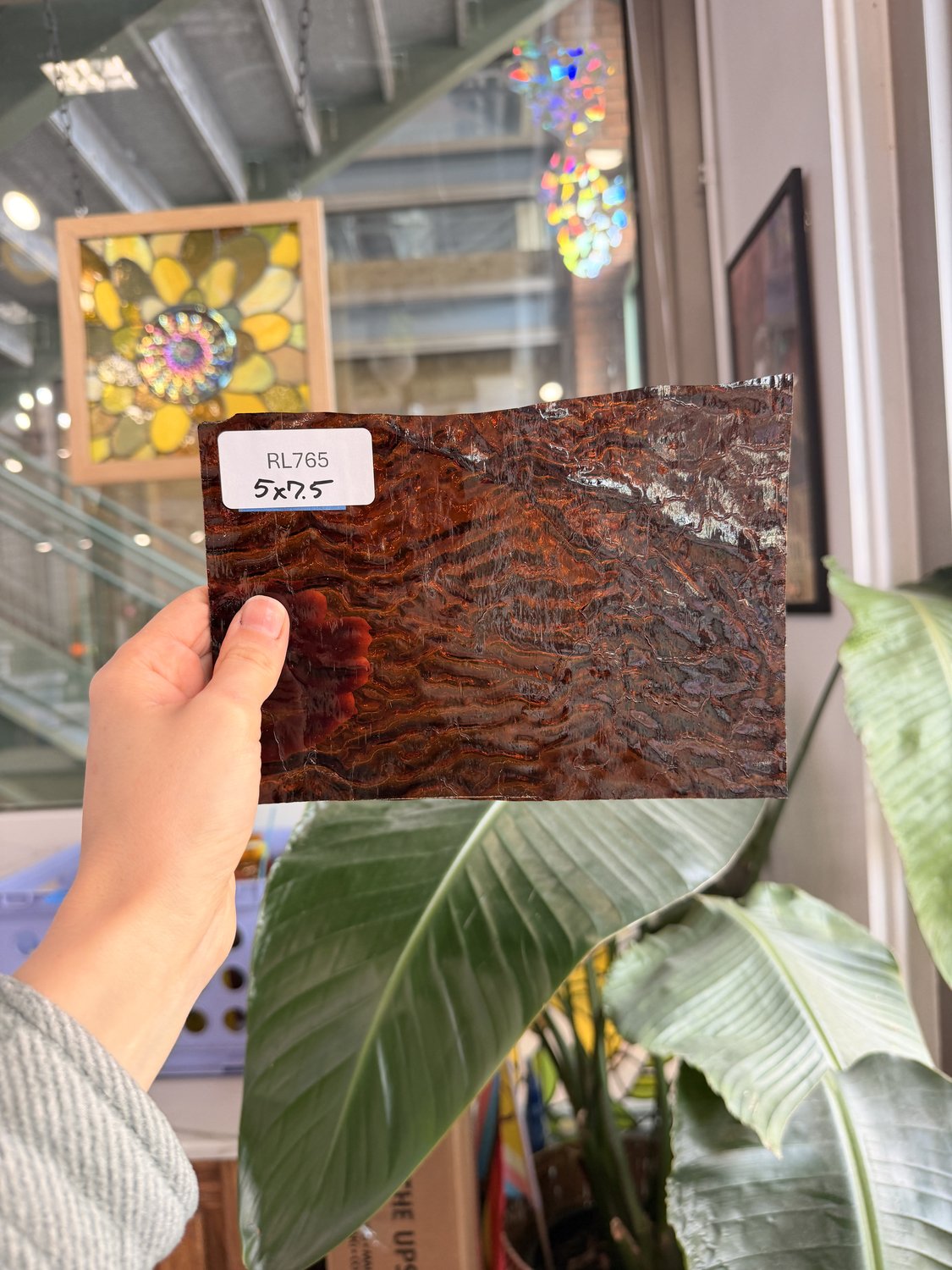 Rare Dark Amber Vintage Ripple Optimum Transparent Sheet Glass – RL765