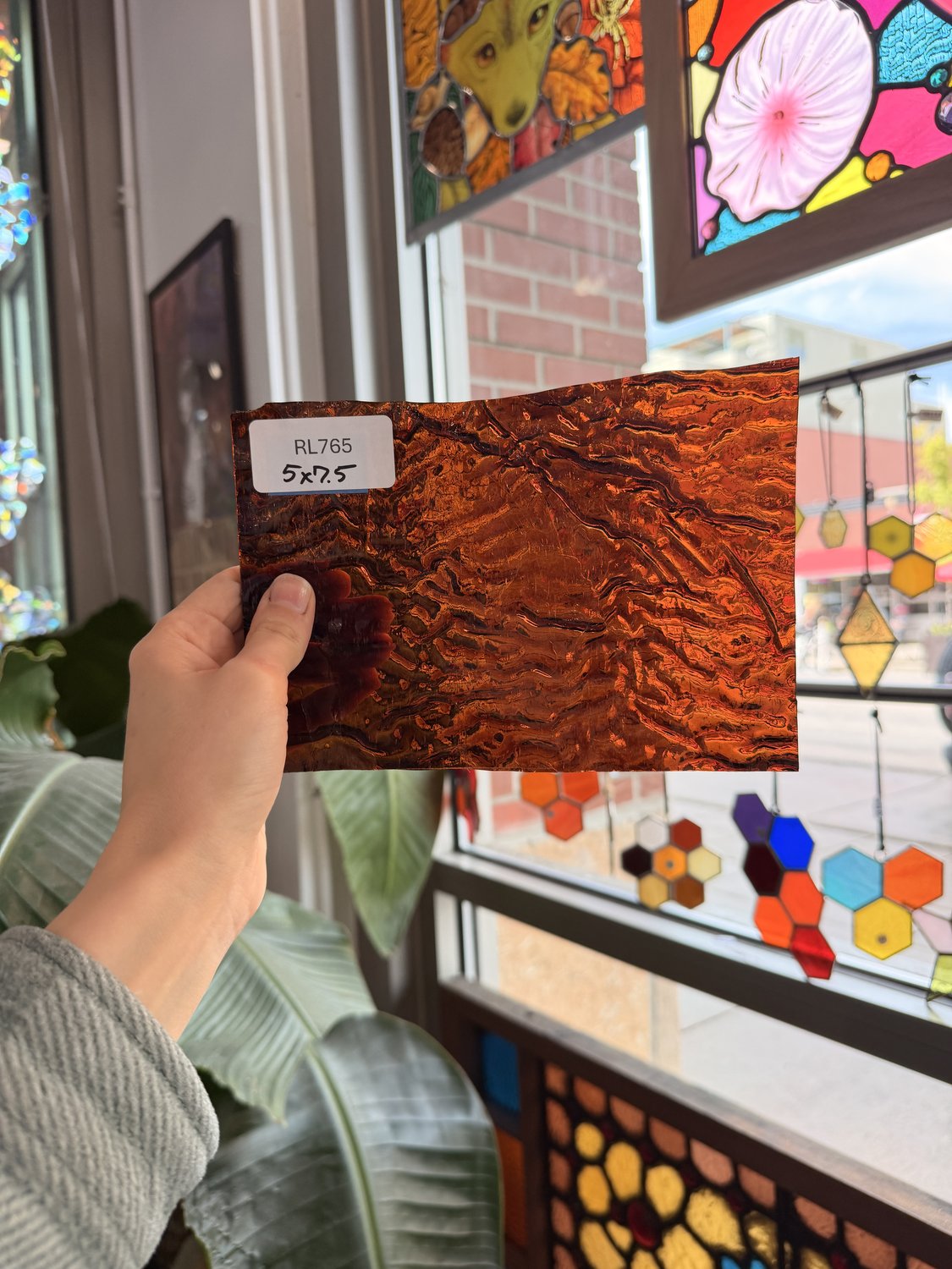 Rare Dark Amber Vintage Ripple Optimum Transparent Sheet Glass – RL765