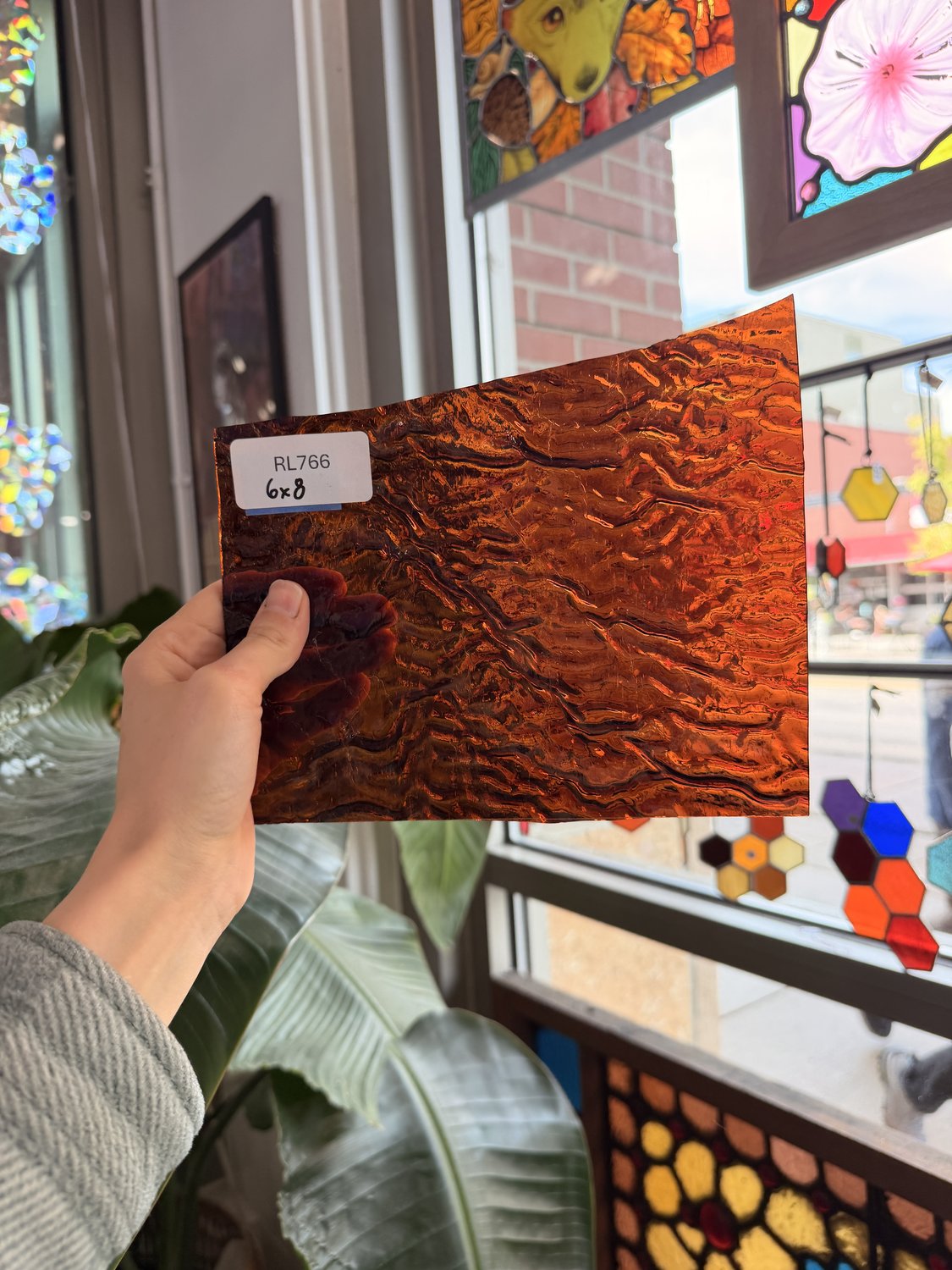 Rare Dark Amber Vintage Ripple Optimum Transparent Sheet Glass – RL766