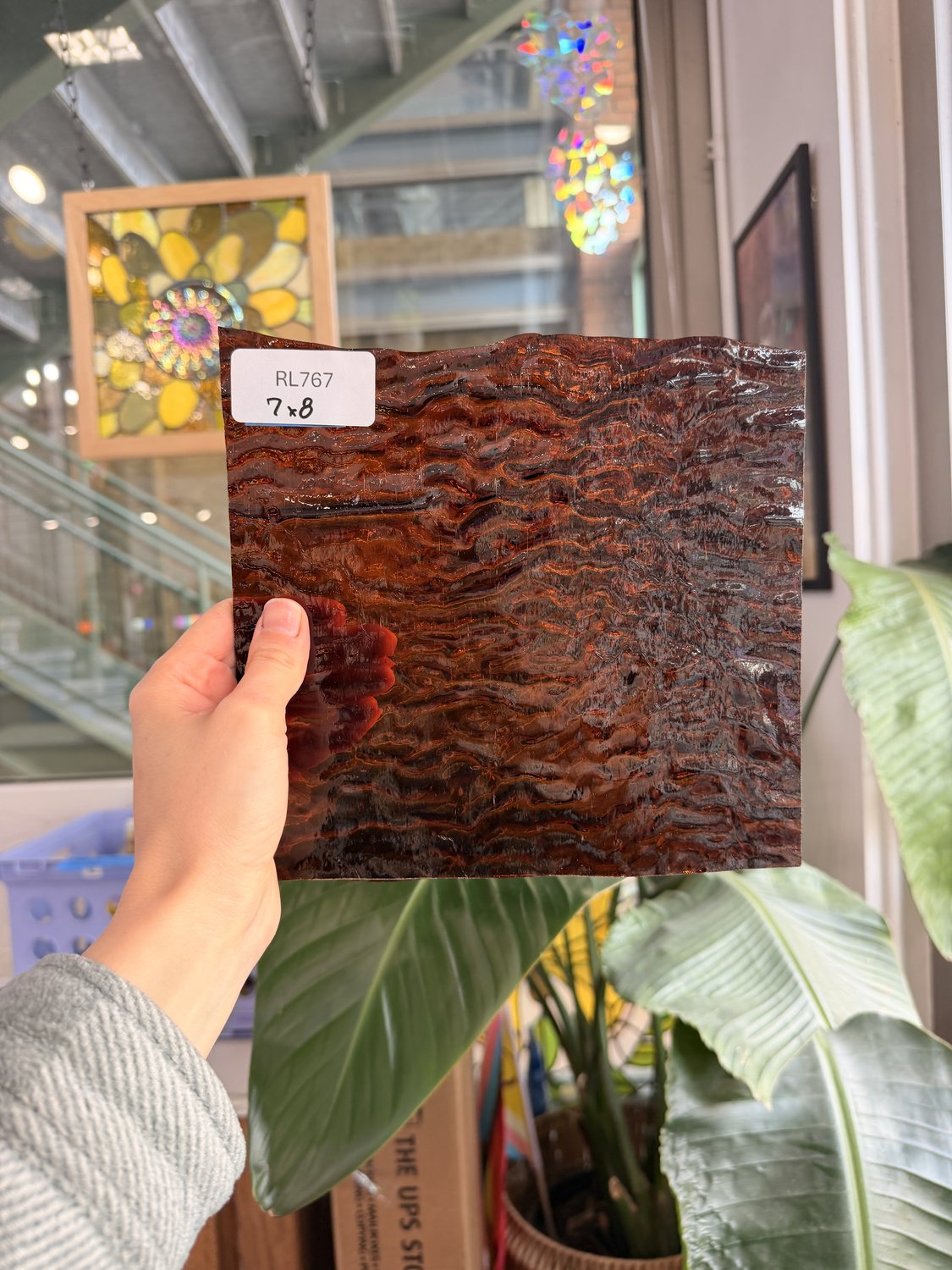 Rare Dark Amber Vintage Ripple Optimum Transparent Sheet Glass – RL767