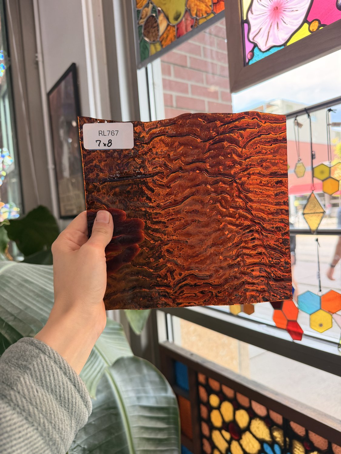 Rare Dark Amber Vintage Ripple Optimum Transparent Sheet Glass – RL767