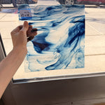 Clear & Blue Aventurine Bullseye Sheet Glass Fusible 90 COE (002140-0030-F)
