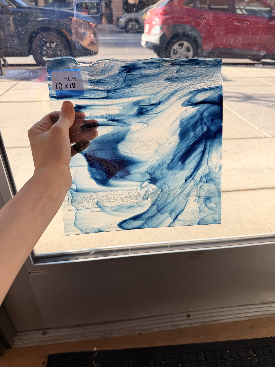 Clear & Blue Aventurine Bullseye Sheet Glass Fusible 90 COE (002140-0030-F)