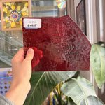 Red Transparent Textured Florentine Wissmach Sheet Glass – RL781