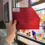 Red Transparent Textured Florentine Wissmach Sheet Glass – RL781