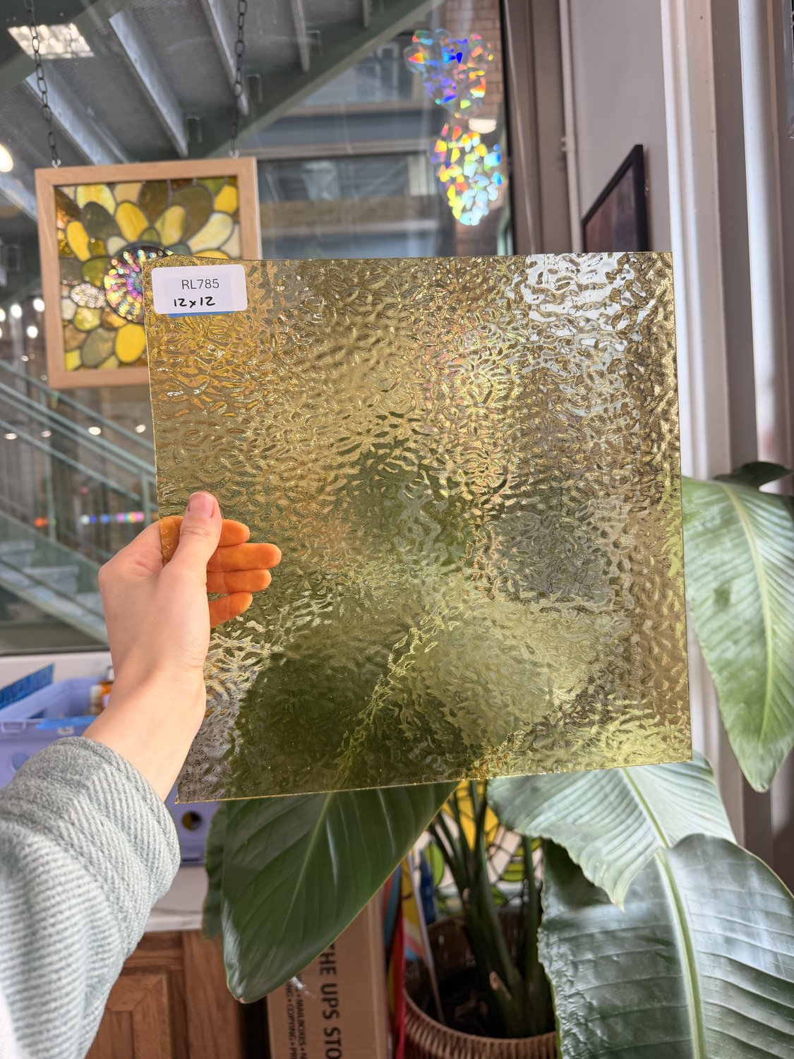 Light Amber English Muffle Sheet Glass