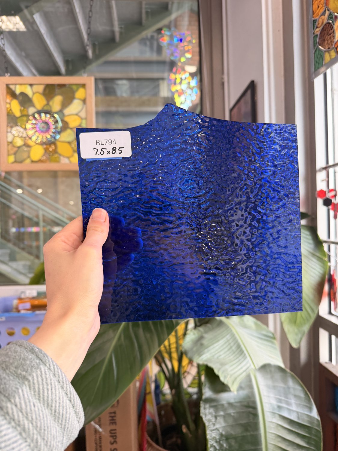 Dark Blue Cobalt Ripple Wissmach Sheet Glass – RL794