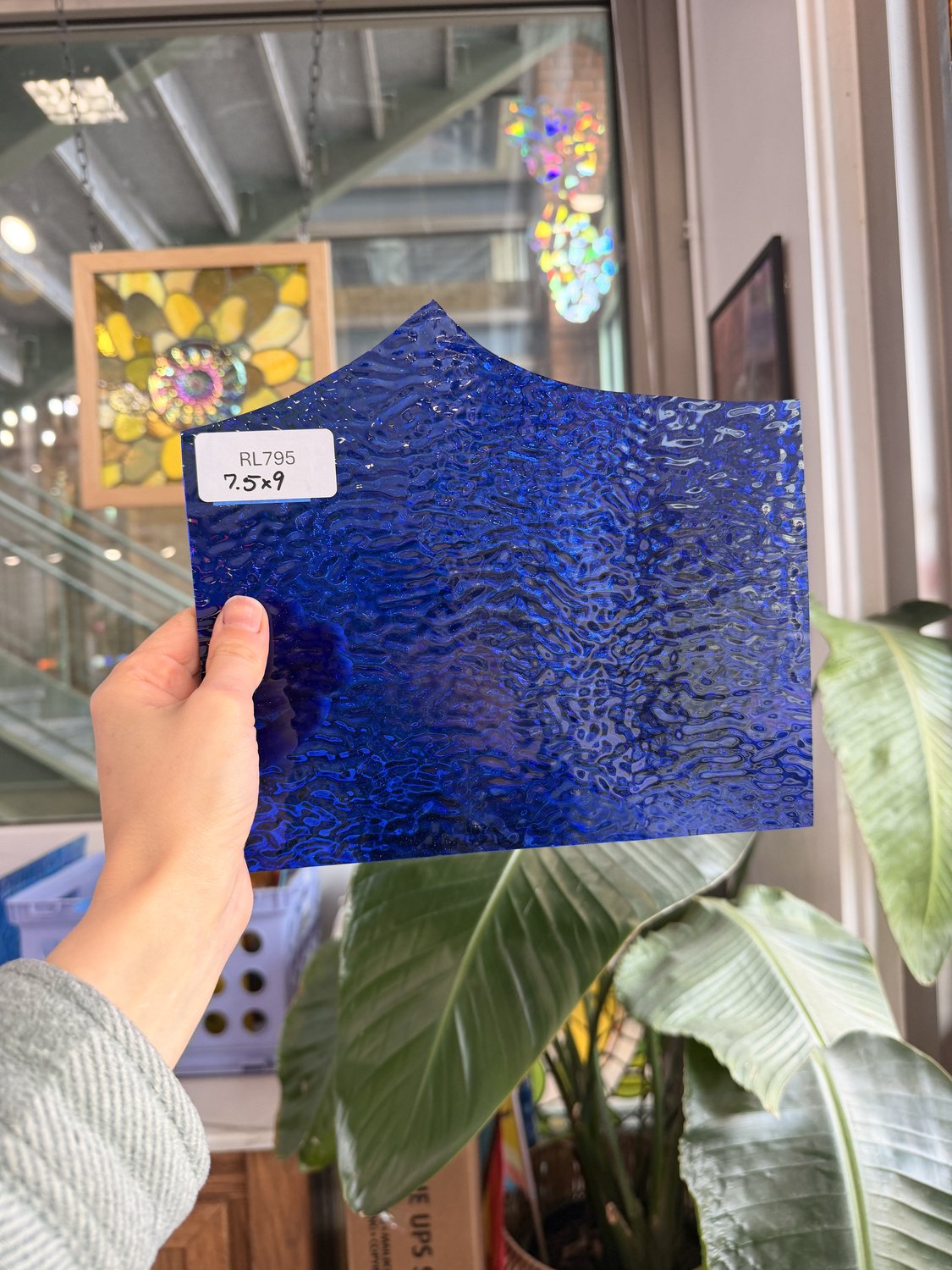 Dark Blue Cobalt Ripple Wissmach Sheet Glass – RL795