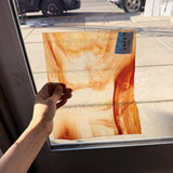 Clear Red Mixed Wispy Transparent Sheet Glass