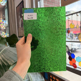 Green Florentine Transparent Textured Wissmach Sheet Glass – RL801