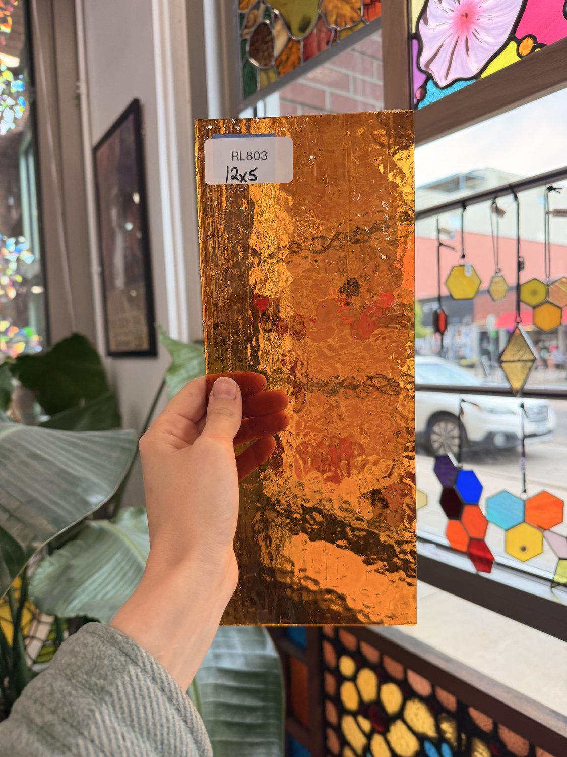 Amber Transparent Textured Choice Sheet Glass – RL803