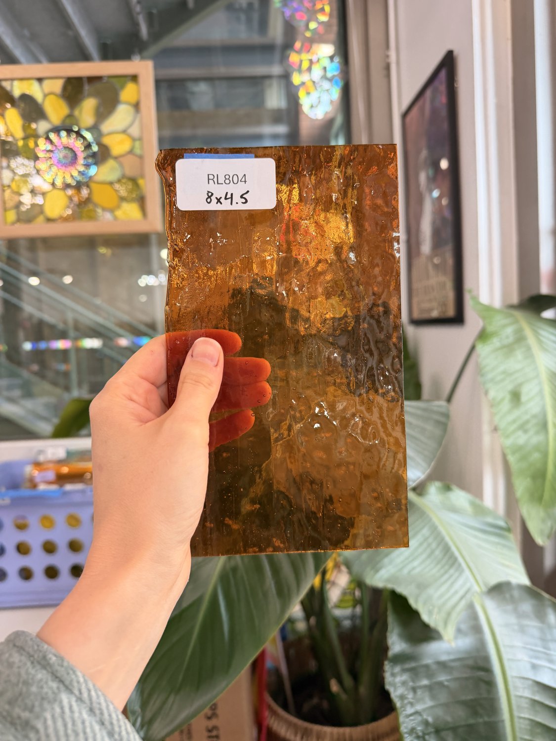 Amber Transparent Textured Choice Sheet Glass – RL804