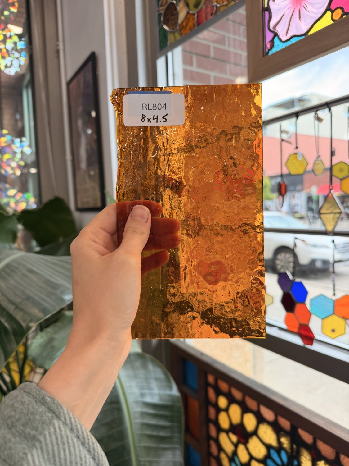 Amber Transparent Textured Choice Sheet Glass – RL804