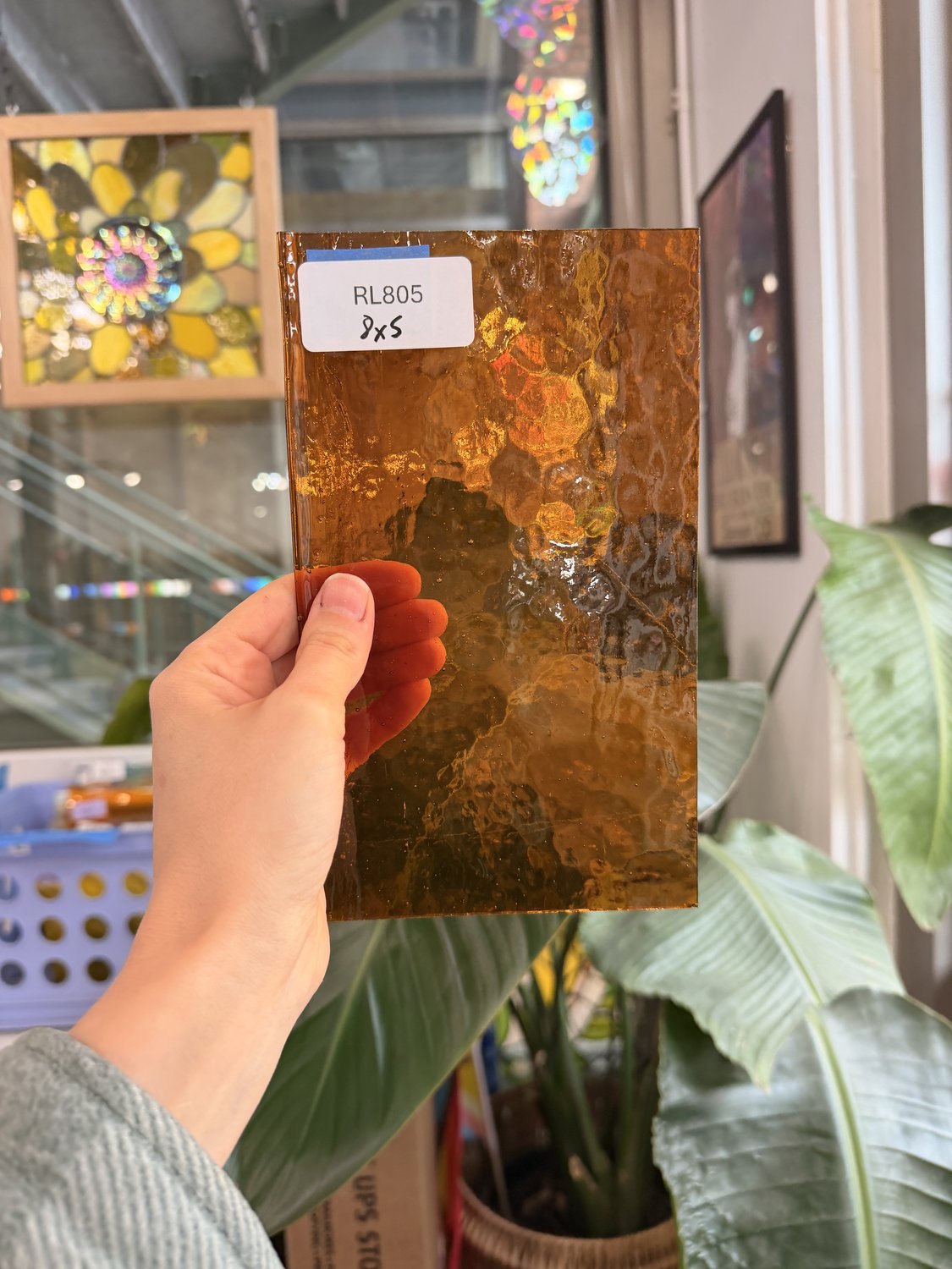 Amber Transparent Textured Choice Sheet Glass – RL805