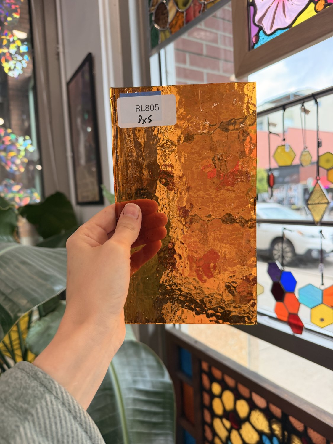 Amber Transparent Textured Choice Sheet Glass – RL805