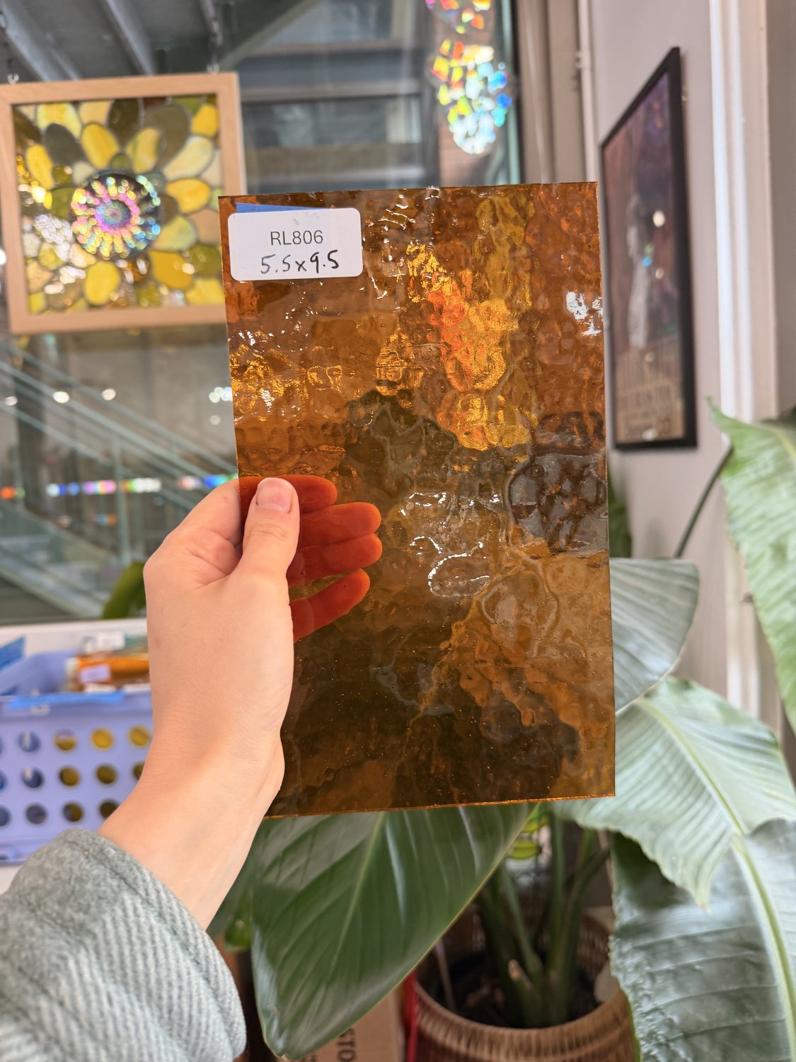 Amber Transparent Textured Choice Sheet Glass – RL806