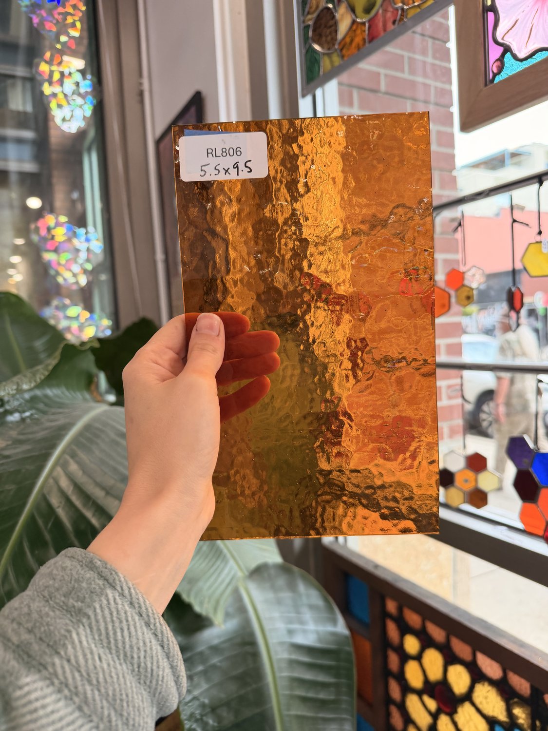 Amber Transparent Textured Choice Sheet Glass – RL806