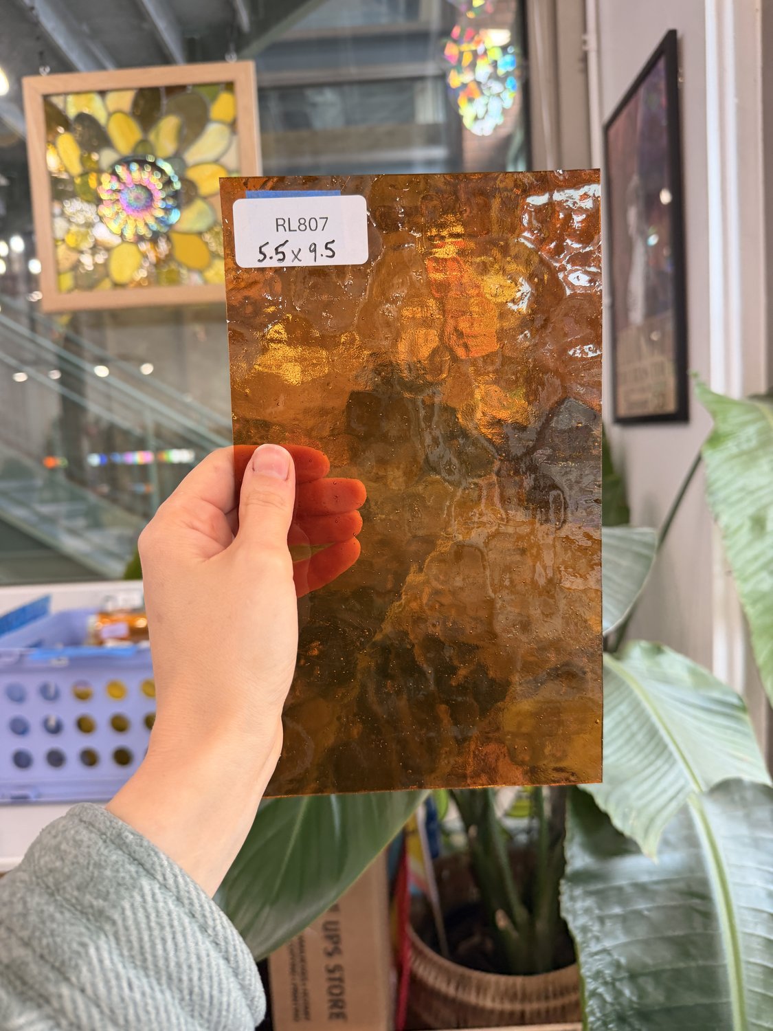 Amber Transparent Textured Choice Sheet Glass – RL807
