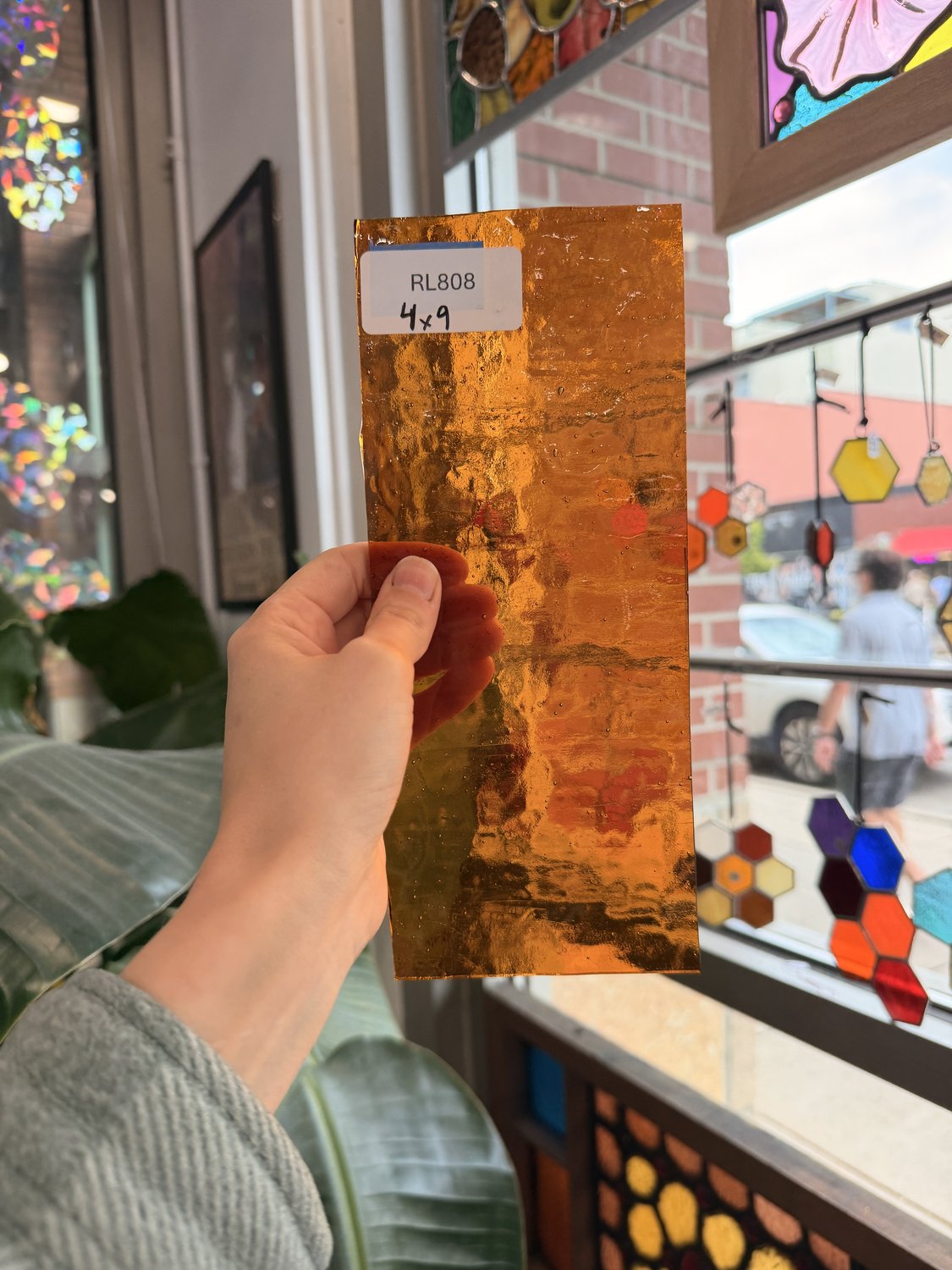 Amber Transparent Textured Choice Sheet Glass – RL808