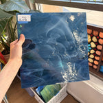 Steel Blue White Wispy Vintage Spectrum Sheet Glass