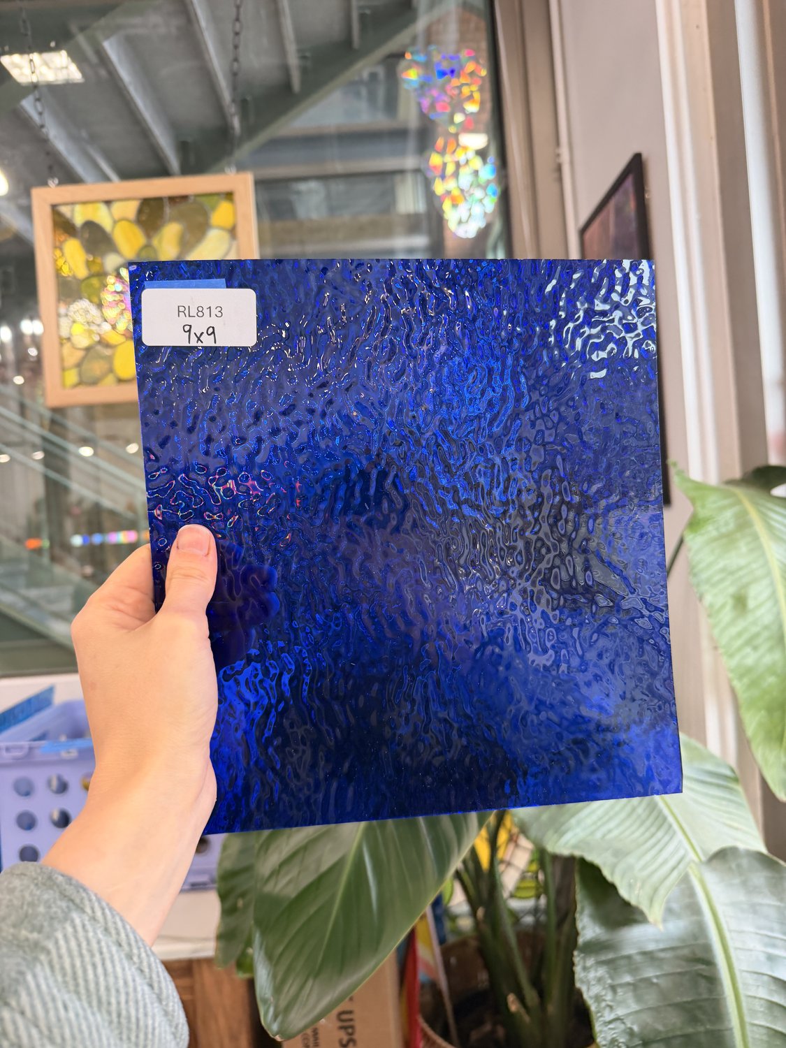 Dark Blue Cobalt Ripple Wissmach Sheet Glass – RL813
