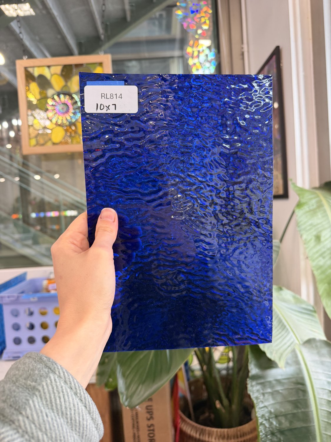 Dark Blue Cobalt Ripple Wissmach Sheet Glass – RL814