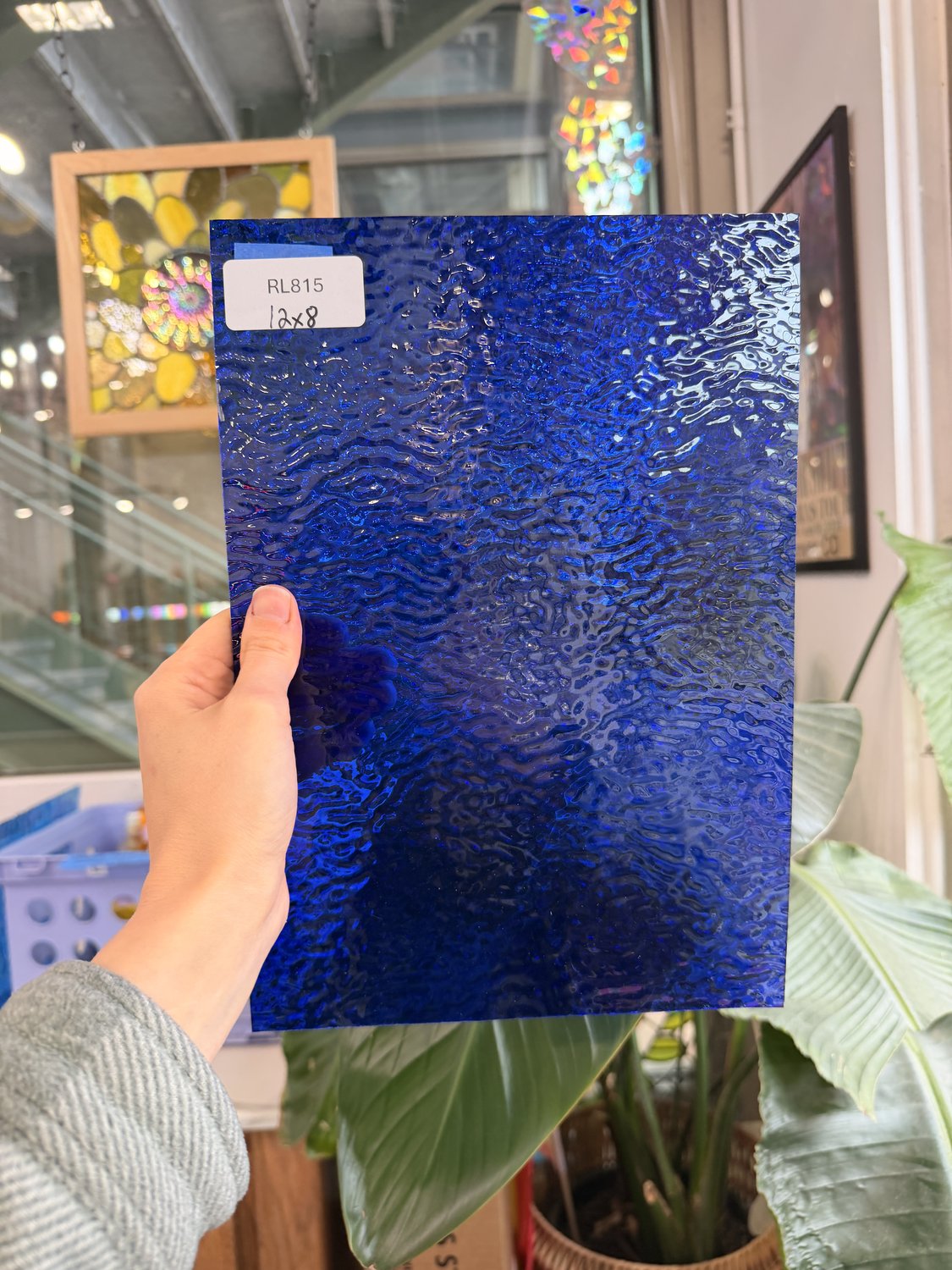 Dark Blue Cobalt Ripple Wissmach Sheet Glass – RL815