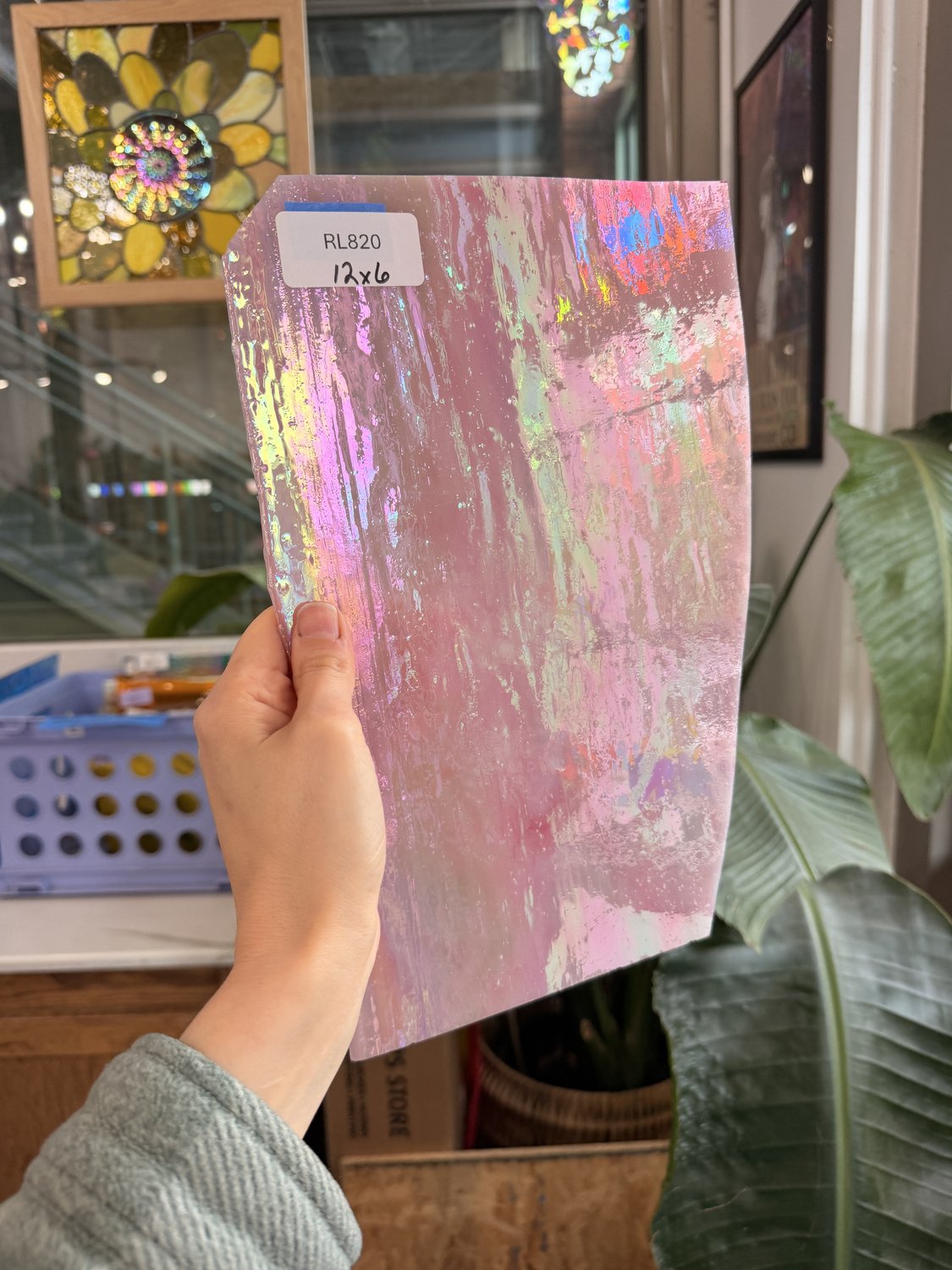 Hot Pink Opaque Iridescent Choice Sheet Glass