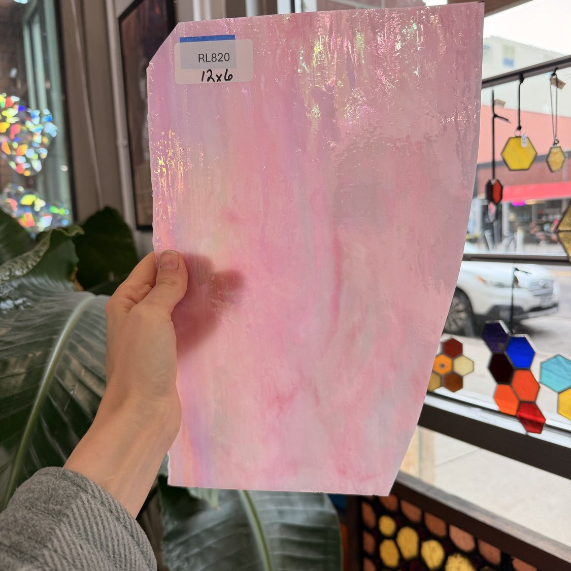 Hot Pink Opaque Iridescent Choice Sheet Glass