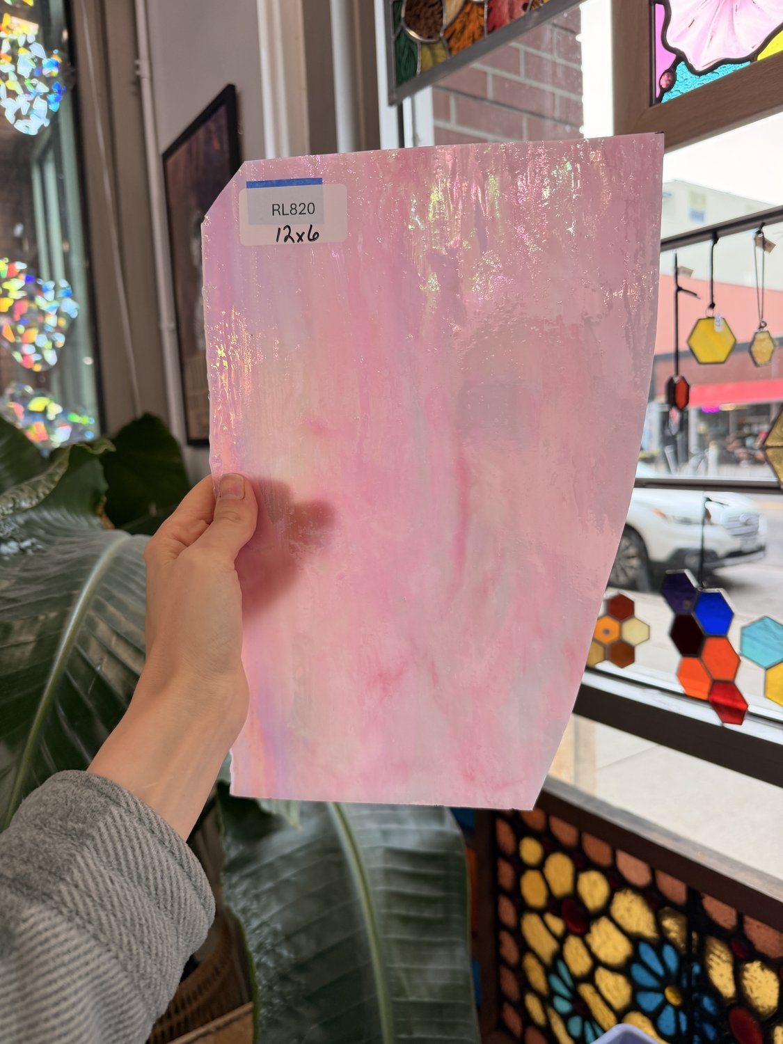 Hot Pink Opaque Iridescent Choice Sheet Glass