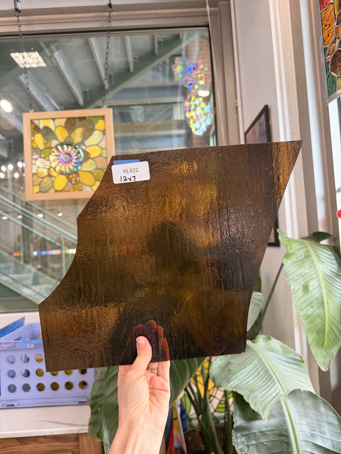 Dark Amber Brown Textured Transparent Sheet Glass