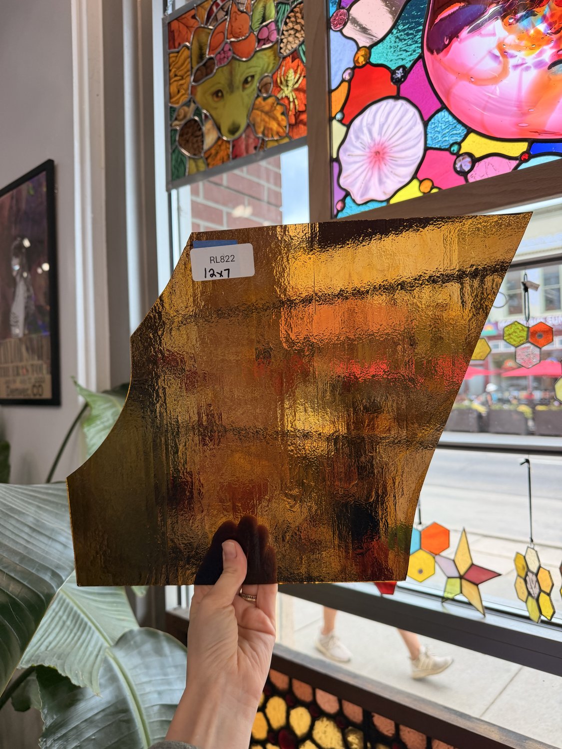 Dark Amber Brown Textured Transparent Sheet Glass