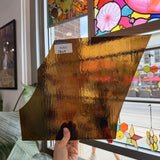 Dark Amber Brown Textured Transparent Sheet Glass