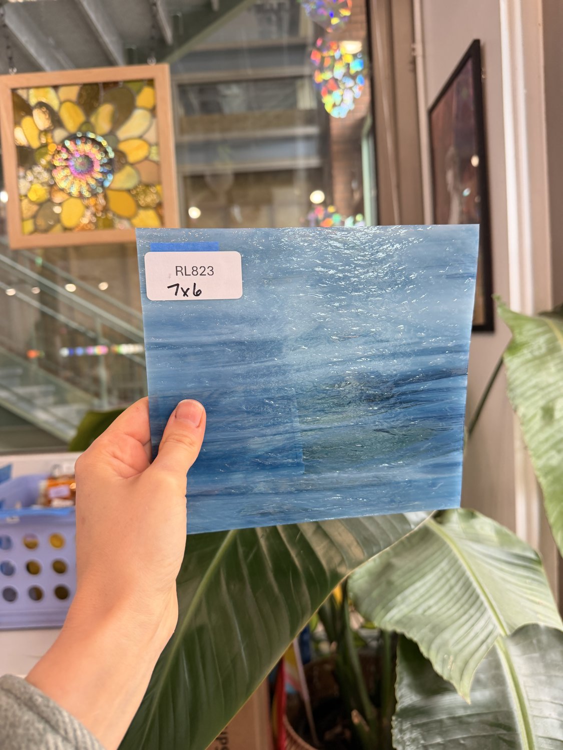 Yonder Blue Oceanside Fusible 96 COE Sheet Glass
