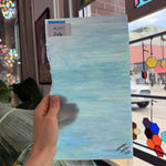 Blue White Wispy Iridescent Wissmach Sheet Glass – RL837