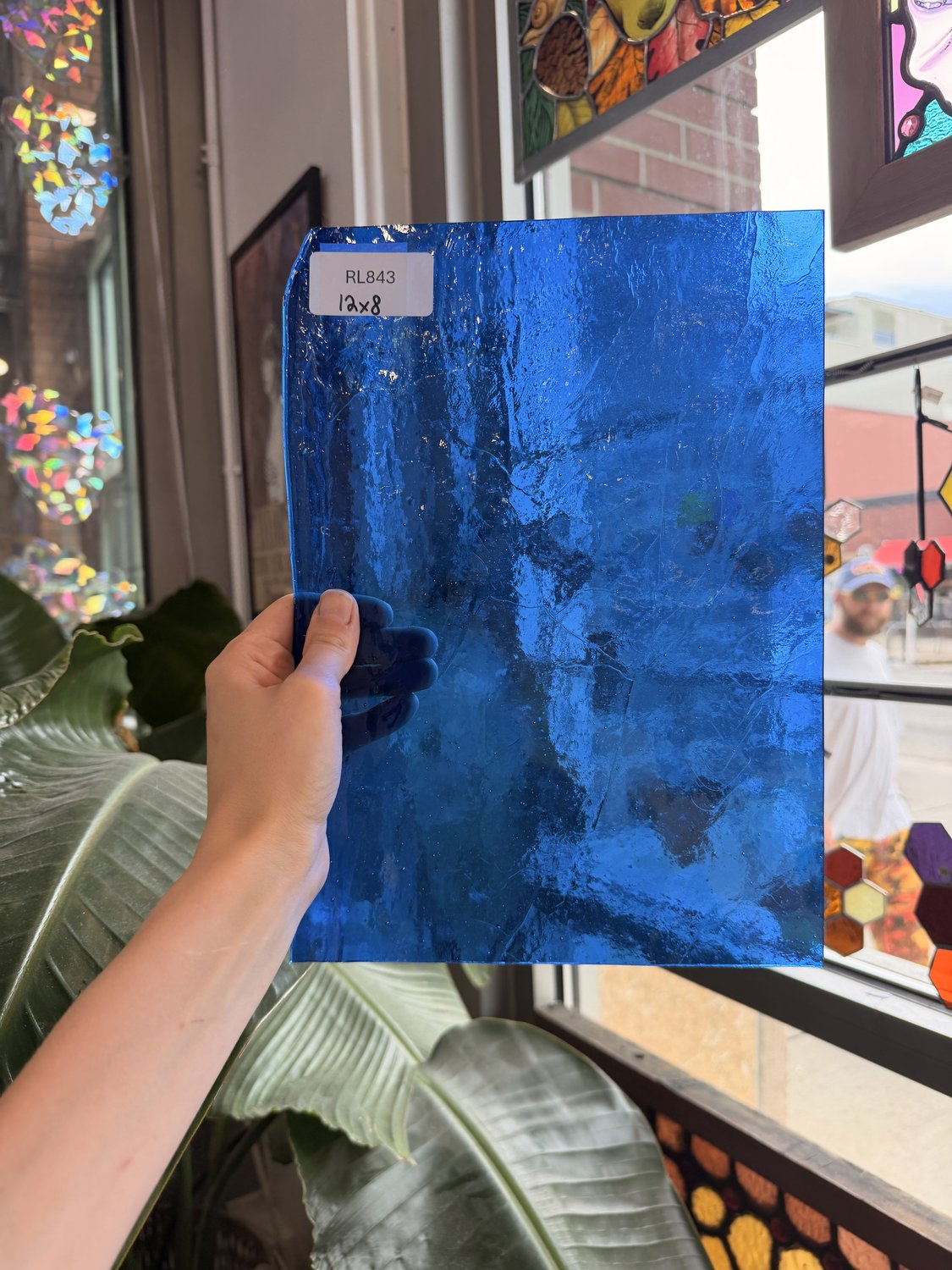 Medium Blue Hammered Transparent Sheet Glass – RL843
