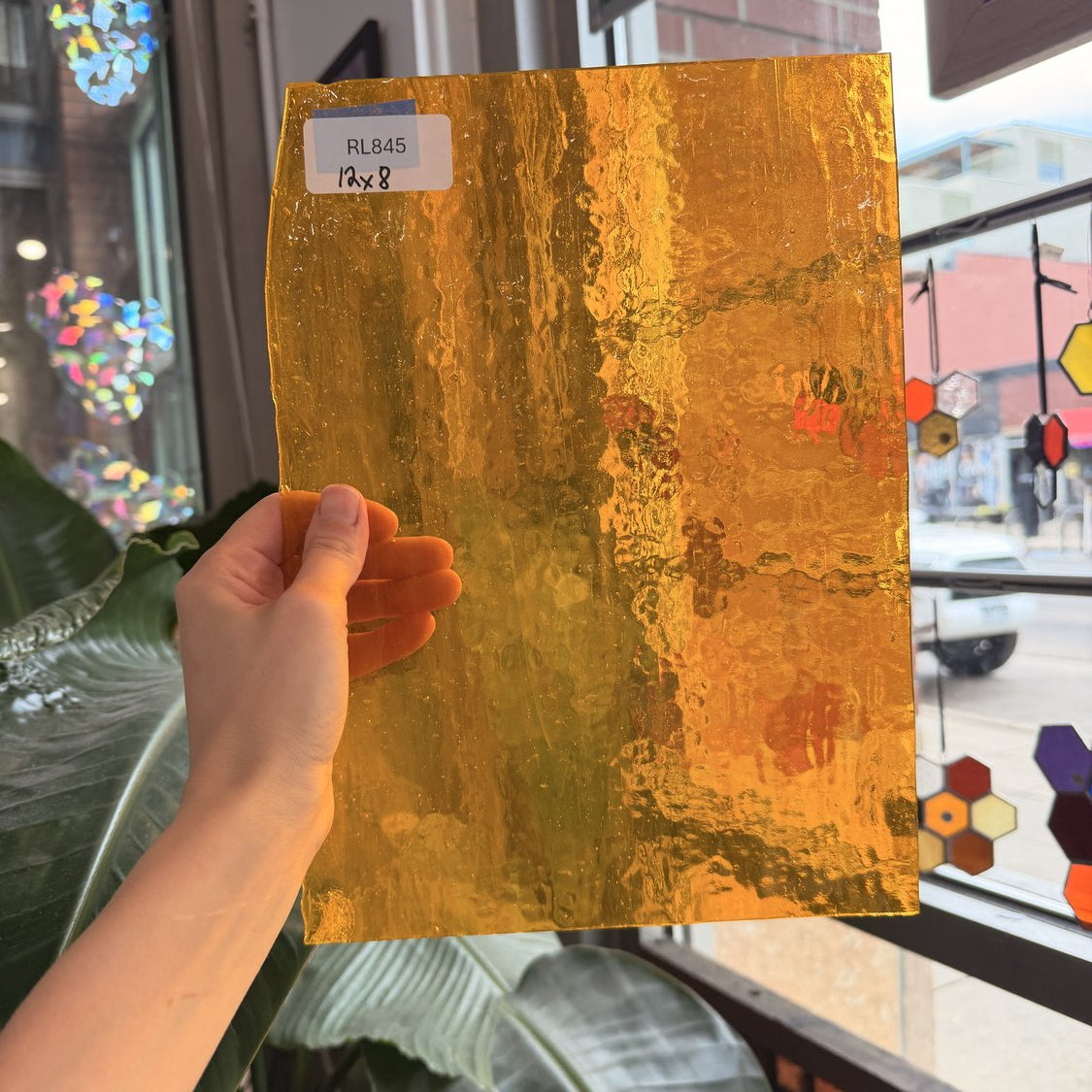 Marigold Hammered Transparent Sheet Glass