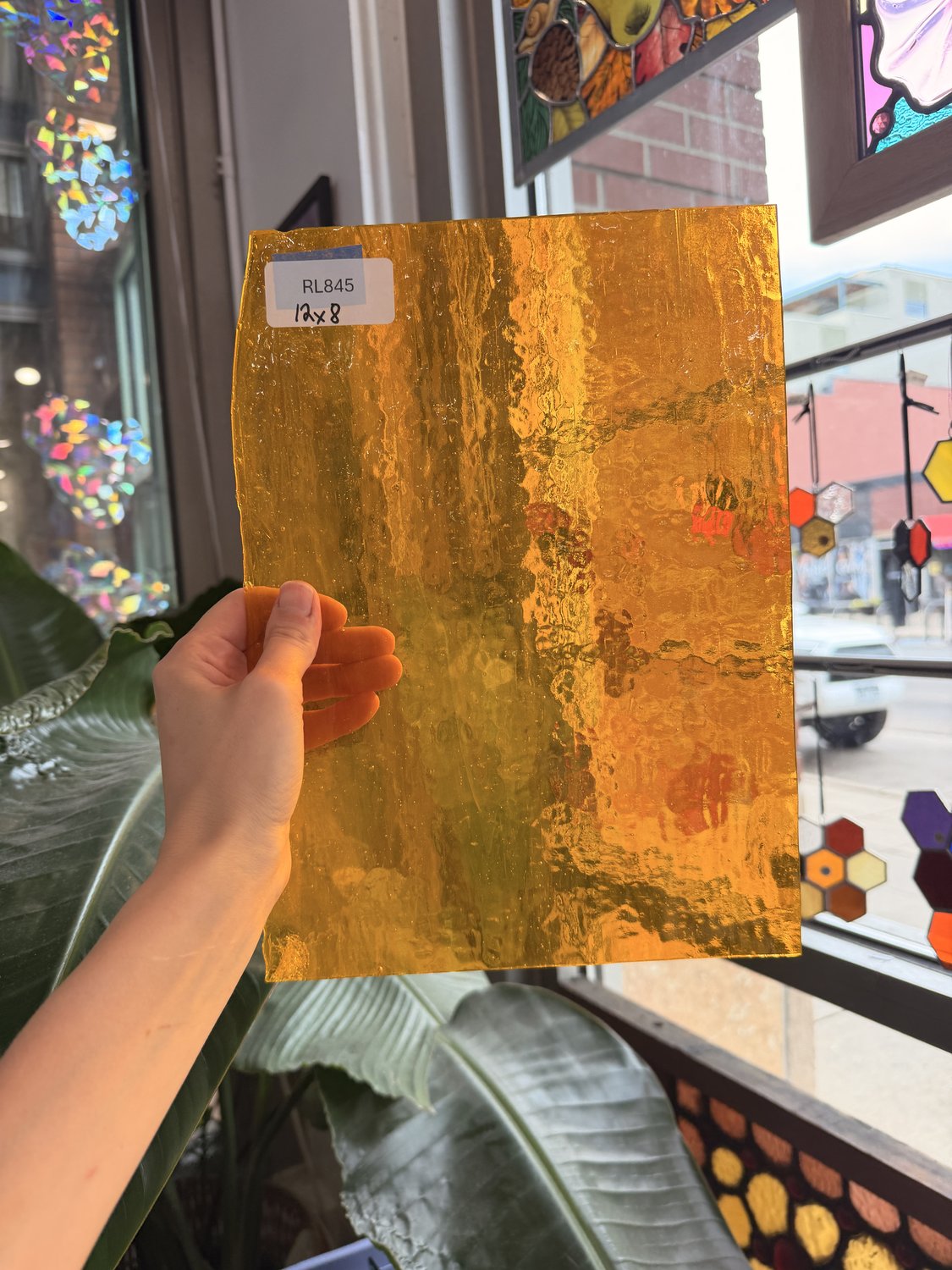 Marigold Hammered Transparent Sheet Glass