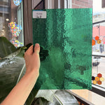Green Hammered Transparent Sheet Glass
